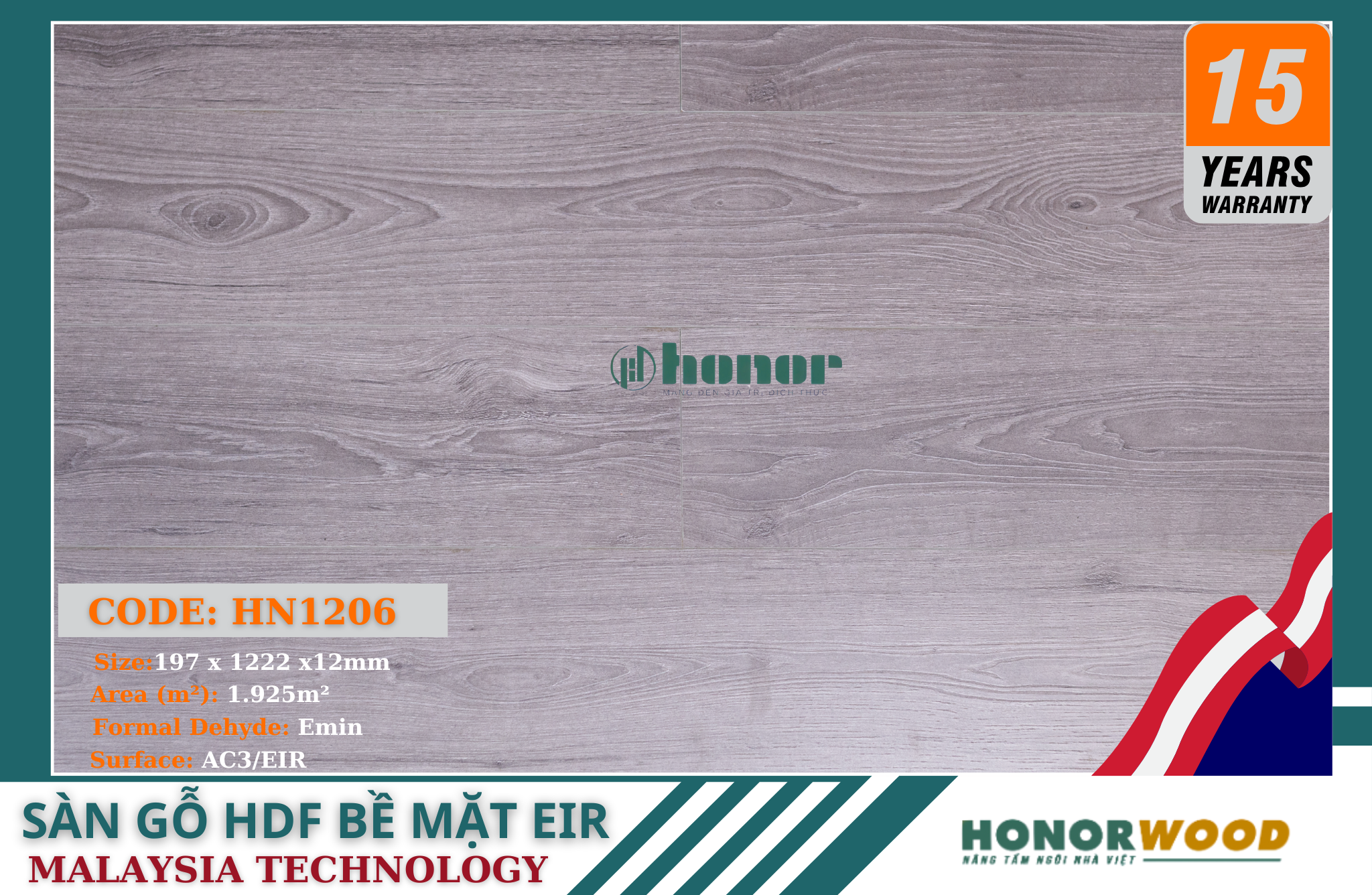 Sàn Gỗ Honor HN1206 -AC3-12mm-Bề Mặt EIR
