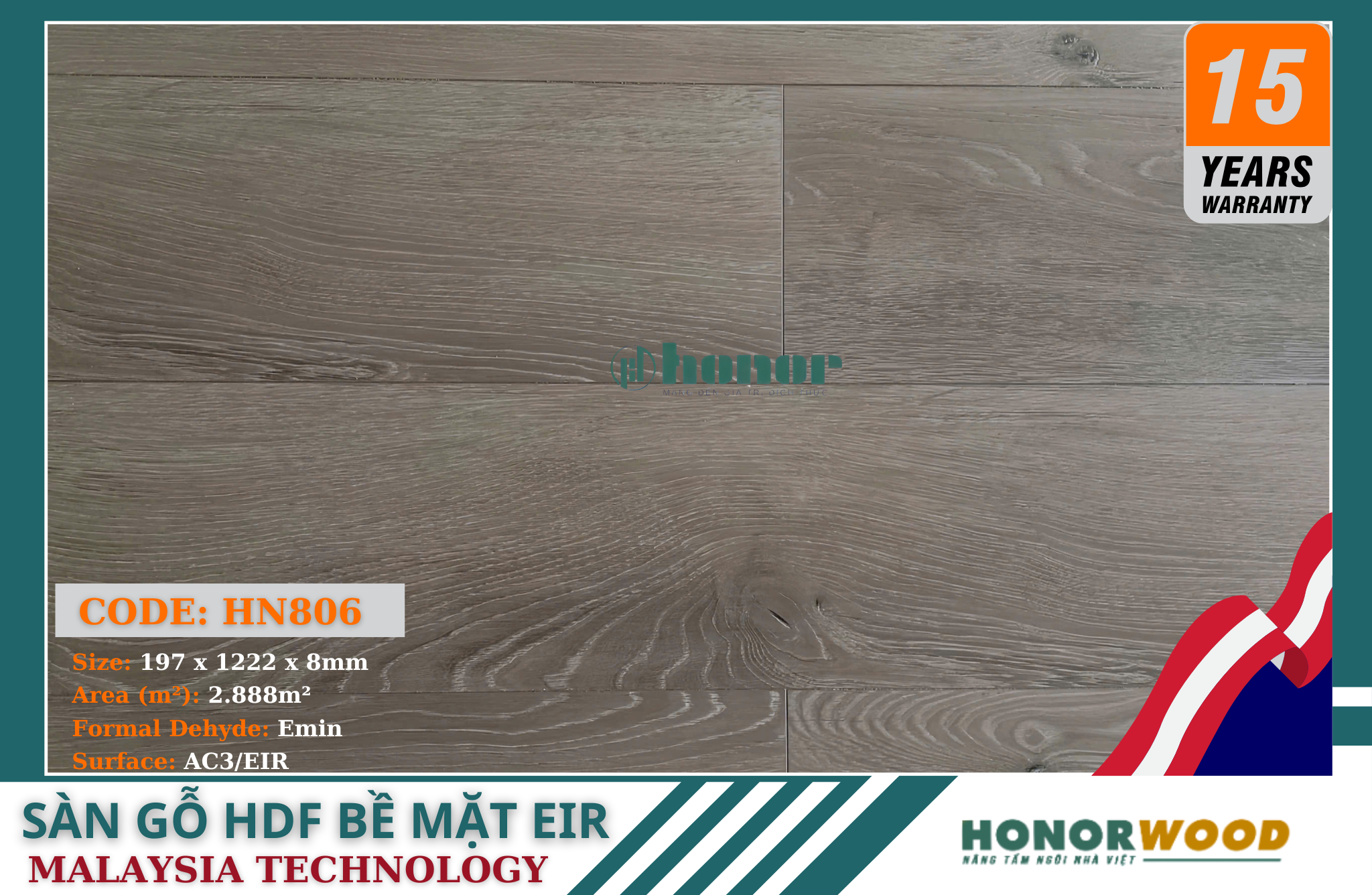 Sàn Gỗ Honor HN806 -AC3-8mm-Bề Mặt EIR