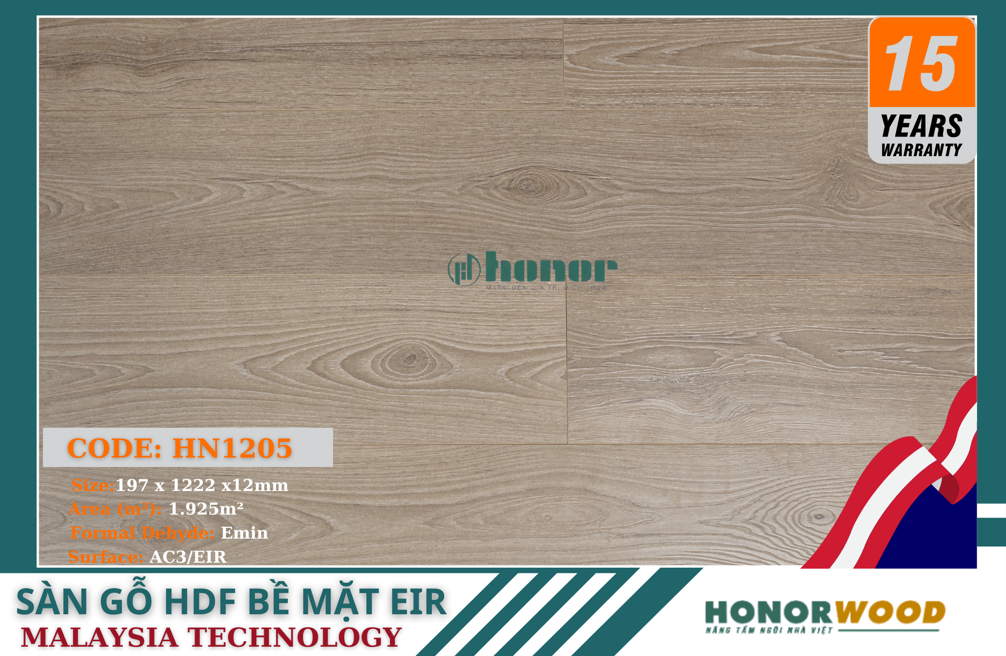 Sàn Gỗ Honor HN1205 -AC3-12mm-Bề Mặt EIR