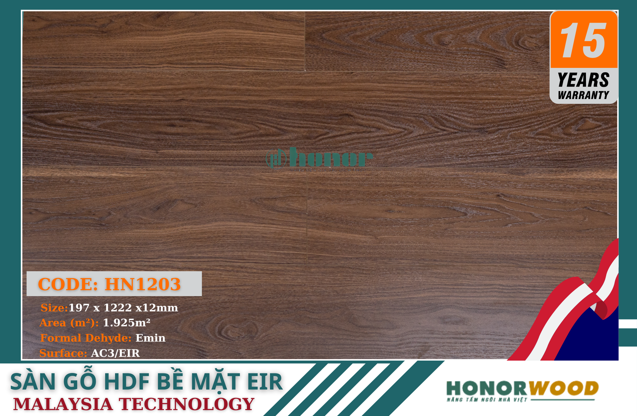 Sàn Gỗ Honor HN1203 -AC3-12mm-Bề Mặt EIR
