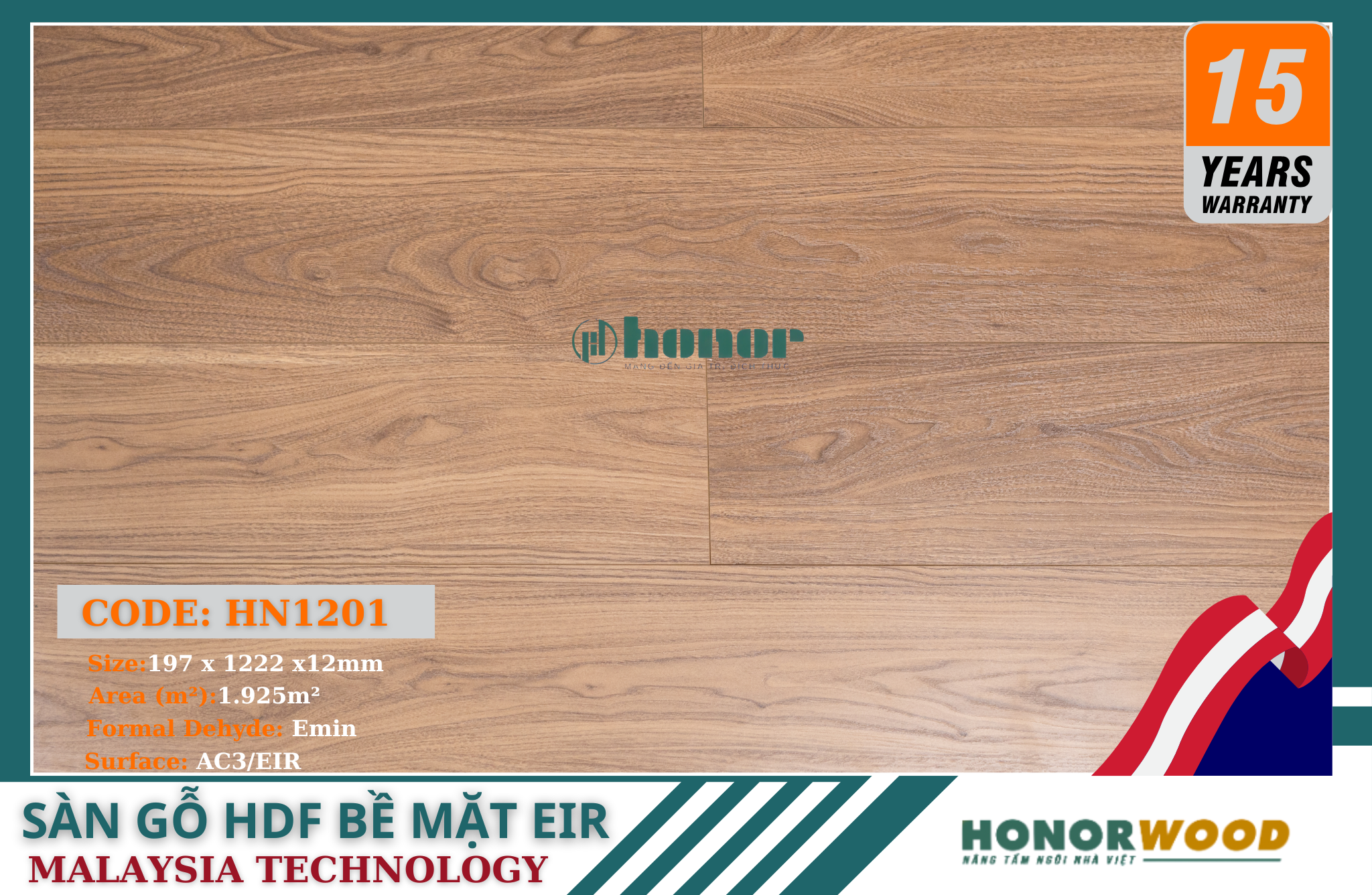 Sàn Gỗ Honor HN1201 -AC3-12mm-Bề Mặt EIR