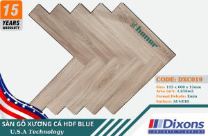 SÀN GỖ XƯƠNG CÁ HDF BLUE – DXC019 - 12mm