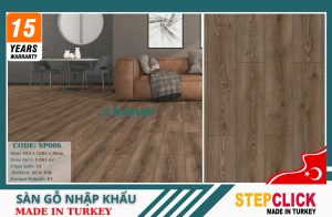 Sàn Gỗ Thổ Nhĩ Kỳ Stepclick SP006-Prime-AC4-8mm