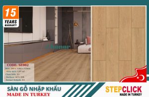 Sàn Gỗ Thổ Nhĩ Kỳ Stepclick SE002-XL-AC5-12mm