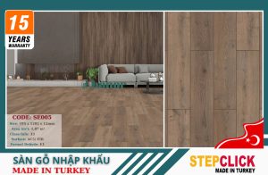 Sàn Gỗ Thổ Nhĩ Kỳ Stepclick SE005-XL-AC5-12mm