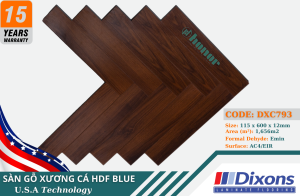 SÀN GỖ XƯƠNG CÁ HDF BLUE – DXC793 - 12mm