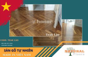 Sàn gỗ tự nhiên xương cá Teak Lào