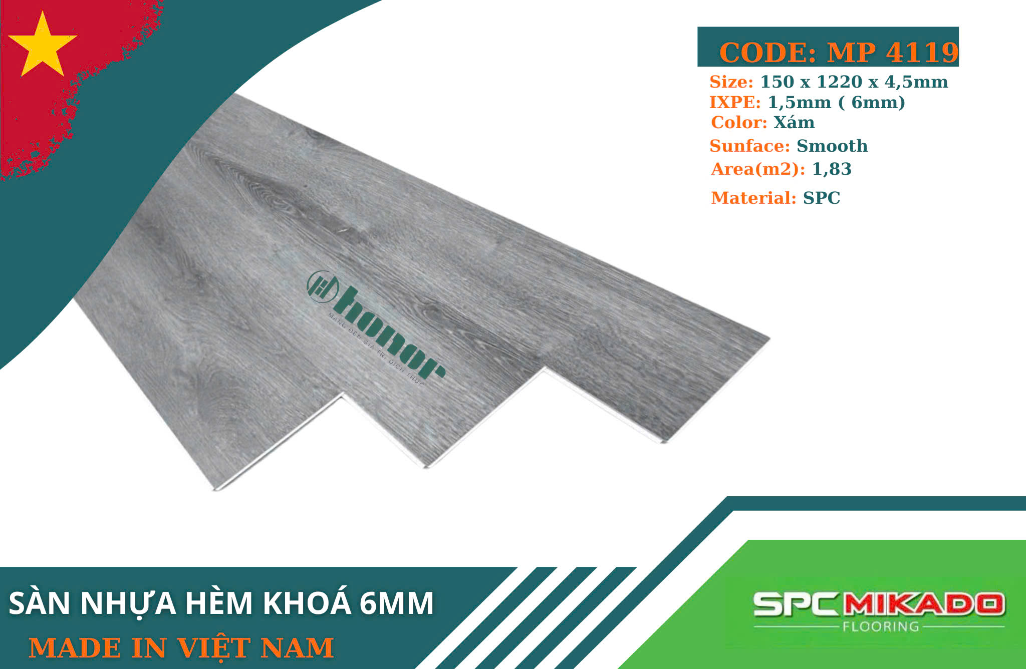 Sàn nhựa hèm khóa MP 4119 - 6mm