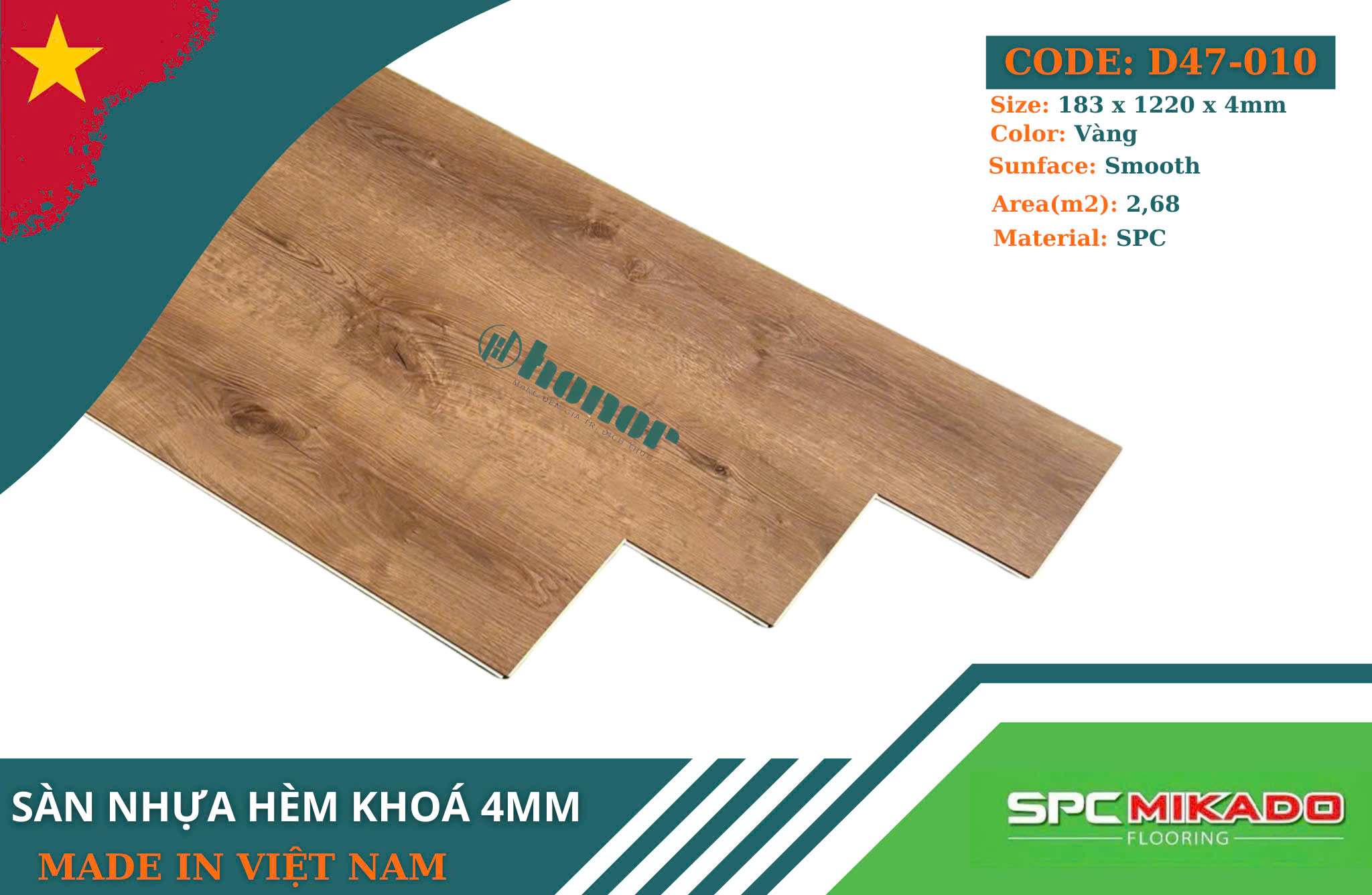 Sàn nhựa hèm khóa Mikado D47-010 - 4mm