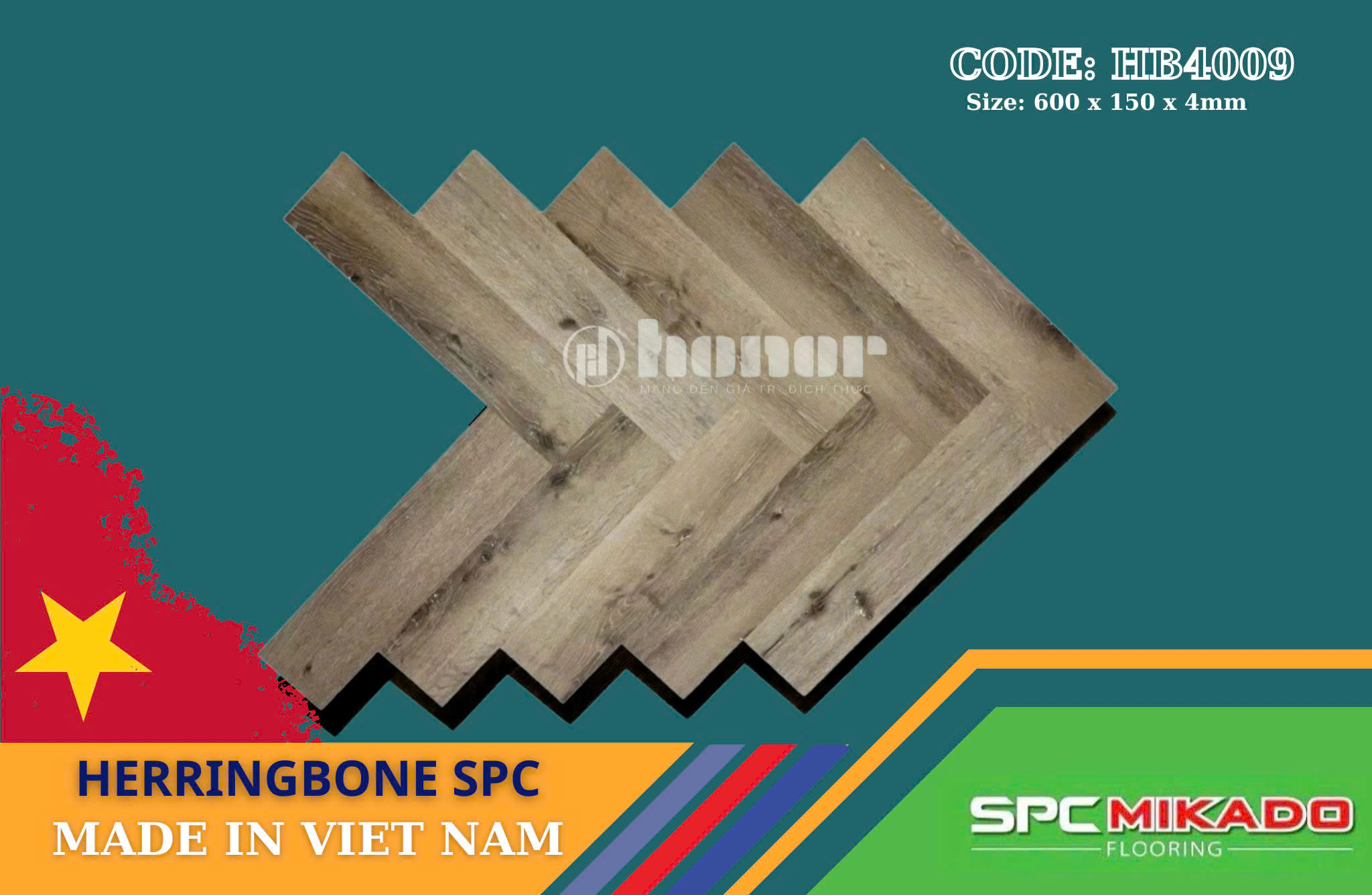 Sàn nhựa xương cá HB4009-4mm