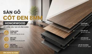 Sàn gỗ cốt đen 8mm