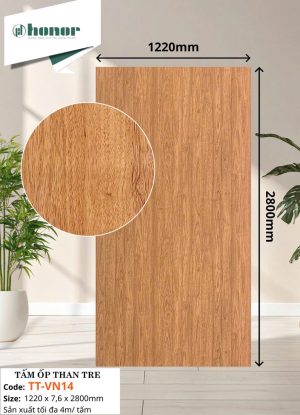 Tấm Ốp Than Tre TT-VN14 1220mm Vân Gỗ Vàng Ấm