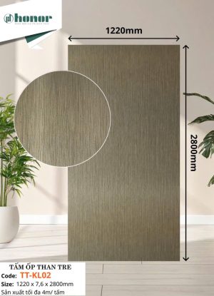 Tấm Ốp Than Tre TT-KL02 1220mm Vân Kim Loại Xám Đồng