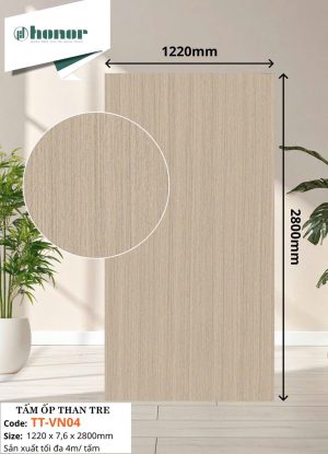 Tấm Ốp Than Tre TT-VN04 1220mm Vân Vải Kem