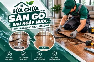 Sửa chữa sàn gỗ sau khi ngập nước