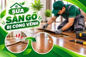 Sửa sàn gỗ bị cong vênh