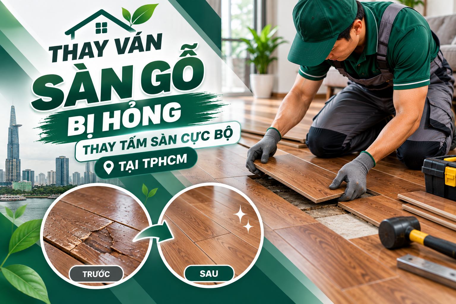 thay ván sàn gỗ bị hỏng tại TPHCM